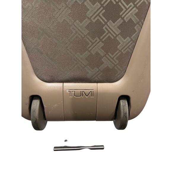 TUMI Signature Collection Wheeled Duffel 72163CFF Taupe Olive Leather Travel Bag - Picture 11 of 16